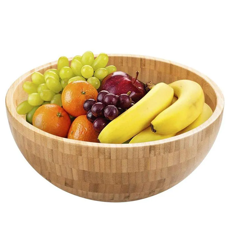 2021 High Quality Large Round Acacia Wood Bowl Bamboo Wooden From India For Wholesale For Kitchen Dinning Table Bowl