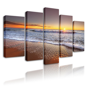 Art mural moderne, peinture <span class=keywords><strong>de</strong></span> <span class=keywords><strong>coucher</strong></span> <span class=keywords><strong>de</strong></span> <span class=keywords><strong>soleil</strong></span>, impressions sur toile encadrées <span class=keywords><strong>en</strong></span> 5 panneaux, décoration <span class=keywords><strong>de</strong></span> la maison, salon, chambre à <span class=keywords><strong>coucher</strong></span> - Product Image 6