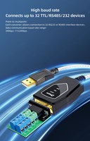 Cable Convertidor de Comunicación de Puerto Serie DTECH IOT5019C (2.ª generación) USB-A a TTL RS485 RS232, 0.5M 1M 1.5M