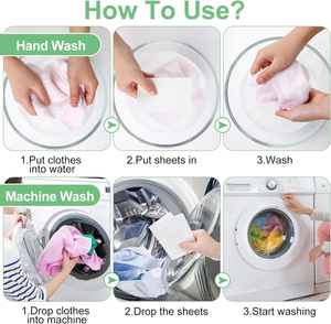 Wholesale 50PCS Laundry Sheets Powerful Stain Remover Long Lasting Fresh Scent Eco Friendly Safe for Prevent Staining and Color - Product Image 2