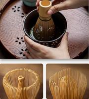 Kit de thé matcha artisanal japonais avec fouet en bois personnalisé, accessoires 100% bambou avec boîte en kraft pour fouet à matcha et café
