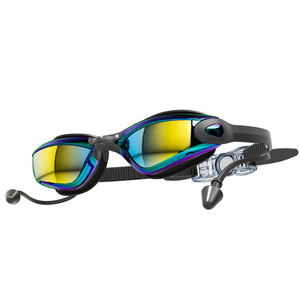 Lunettes de natation panoramiques à protection UV pour adultes, lanières en silicone, lunettes de natation - Product Image 1