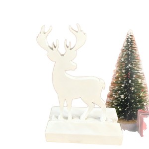 Figurine de renne de Noël en bois de peuplier, décoration intérieure, cadeau pour la maison QW-25596 - Product Image 5