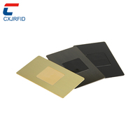 Personalisierter Druck Vollflächige PVC-Karte Matte Schwarze Metall-NFC-Karte NTAG 216 RFID Visitenkarte