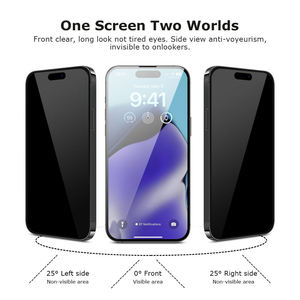 Protector de Pantalla de Privacidad de Vidrio Templado Anti-Espía de Cobertura Total de 28 Grados, Personalizado OEM Premium para iPhone 17/16 Pro Max - Product Image 2