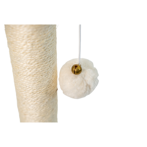 Griffoir pour chat en bois massif de style moderne, écologique et durable, avec plateau tournant et cadre d'escalade en sisal, jouet pour chat - Product Image 4