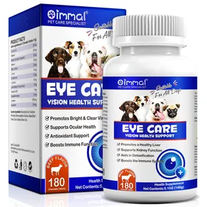 Oimmal Pet Eye Care Antioxidant Lutein Vitamins Supplement 180 Pills Tablets Beef Flavor Eye Vision Health Supplements For Dogs
