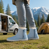Bottes d'hiver imperméables unisexes, chaussures de randonnée, doublure en polaire épaisse, semelle extérieure en caoutchouc résistante au froid, chaussures de marche en plein air