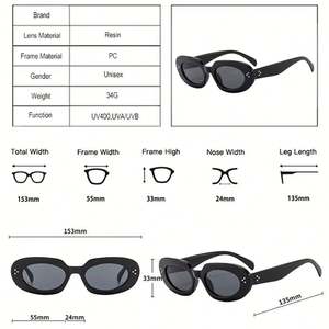 Gafas de Sol de Moda 2025 con Logotipo Personalizado, Diseño Ovalado de Ojo de Gato con Estampado de Leopardo, Protección UV400, Remaches Punk, para Mujer - Product Image 5