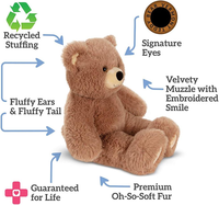 Peluche personnalisée en coton PP écologique brodée ultra douce pour bébés et nouveau-nés : Ours en peluche, Pingouin, Koala, Renard