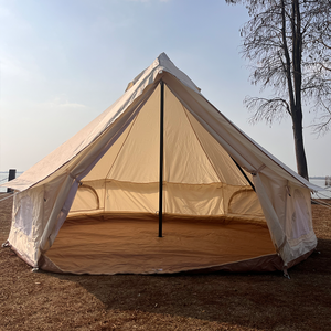 เต็นท์กระโจมผ้าแคนวาสหนาพิเศษ ขนาด 3ม. 4ม. 5ม. 6ม. ดีไซน์ใหม่สำหรับแคมป์ปิ้งกลางแจ้ง กันน้ำ พร้อมช่องสำหรับเตา - Product Image 4