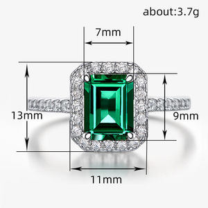 Anello di Lusso Q506 con Diamante Taglio Smeraldo, Gioiello da Donna con Pietra Naturale, Peso Totale 1,5 Ct - Product Image 4