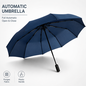 Paraguas Automático de Apertura y Cierre, Plegable en 3 Secciones, Compacto, Resistente al Viento, Portátil, con Logotipo Personalizado - Product Image 1
