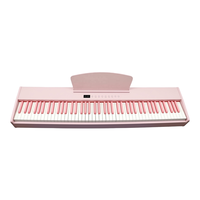 Clavier électronique portable 88 touches rose style tactile avec clavier numérique électronique sensible à la texture bois