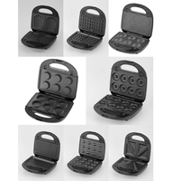 SUNWJN-Grille de cuisson électrique antiadhésive détachable, 6 en 1, 2 tranches, mini gaufrier, fabricant professionnel de panini pour sandwich
