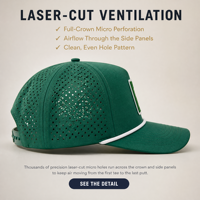 Casquette de golf personnalisée OEM ODM avec patch brodé, perforations laser, respirante, avec cordon, vente en gros