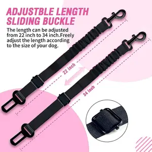 Dog Seat Belt 3 Piece Set Retractable Dog Car Seatbelts Adjustable Pet Seat Belt For Vehicle Nylon Pet Safety Seat Belts