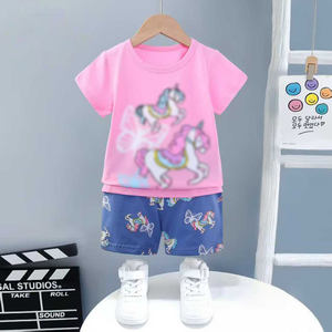 Ensemble de vêtements haut de gamme pour enfants personnalisé pour l'été, ensemble deux pièces pour enfants avec t-shirt à manches courtes, ensemble pour bébé, vêtements de sport de style coréen - Product Image 4