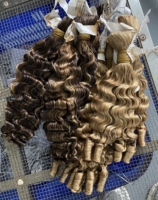 Cabello Humano al por Mayor para Trenzas, 100g, Ondulado Profundo, Estilo Boho, Trenzas sin Nudos, Pre-estirado, Extensiones Sin Enredos para Mujeres Negras