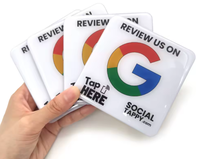 Support de carte autocollant étanche personnalisé avec code QR, RFID, NFC, en époxy, acrylique, PVC, pour menu et avis Google, puce 213/215/216
