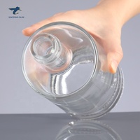 Bouteille en verre super flint cylindrique transparente de 750 ml, vide, pour spiritueux, avec col à vis, vente en gros d'usine