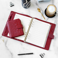Benutzer definierte Lose blatt Binder 6 Ringe Clip Monatliche Tagebücher Ziel planer Agenda Tagebuch PU Leder Notebook Binder Organizer