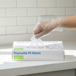 Embossed TPE Disposable Gloves Top Grip Poly Gloves for Food Processing and Catering Use - Product Image 1