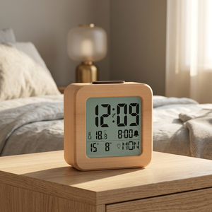 CJ 3306 Mini Simple <b>Electronic</b> Digital LCD <b>Calendar</b> Temperature Art Deco ABS Desk Alarm Clock Backlight Music Snooze Mute - Product Image 4