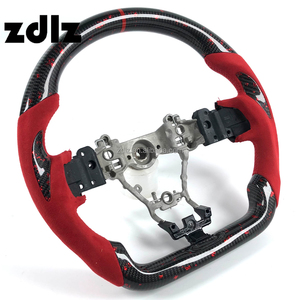 Volant personnalisé en cuir suédé rouge et fibre de carbone forgée pour Subaru WRX STI WRX Estate 2015 2016 2017 2018 2019 - Product Image 2