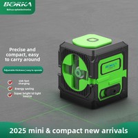 Niveau laser vert portable Borka FQT-2 à deux lignes ; Niveau laser de haute précision 515 nm avec batterie au lithium intégrée