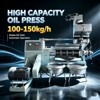 Presse à huile industrielle améliorée 100-150 kg/h à faible taux de résidus, extracteur d'huile de soja et de colza par pression physique pure