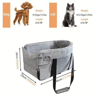 AMZ Offre Spéciale Chats Chiens <span class=keywords><strong>Siège</strong></span> de voiture à commande centrale Oxford Ovale <span class=keywords><strong>pour</strong></span> petits chiens avec poches de rangement - Product Image 5