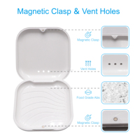 Nouvelle Boîte à Prothèses Dentaires Personnalisable avec Logo, Boîte de Rangement Invisible en Plastique pour Gouttières Orthodontiques et Retainers, Étui pour Gouttières et Prothèses Dentaires