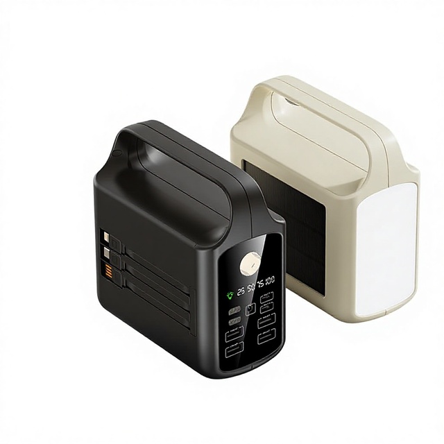 100000mAh Plastic Portable Power Bank Solar Hand Lamp Large Capacity Detachable Three-Prong Cable Universal Socket Printed