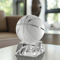 Nouvelle Arrivée Trophée de Basketball et de Football en Verre Cristal Transparent, Sphère en Cristal K9 Clair Sablée