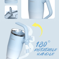 Nouvelle Tasse de Voyage Isotherme en Acier Inoxydable Écologique à Double Paroi avec Paille et Poignée – Modèle 2026