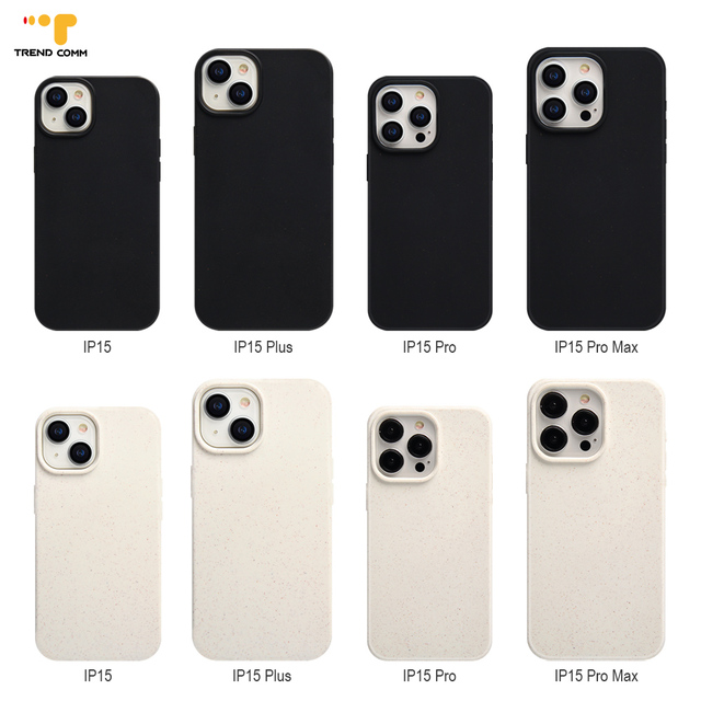 Wholesale Biodegradable Shockproof Wheat Straw Protection for iPhone 13 14 & 15 New Mobile Phone Cases