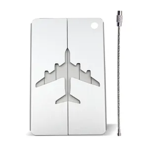 Горячая продажа индивидуальный логотип металлическая алюминиевая водонепроницаемая багажная бирка для самолета