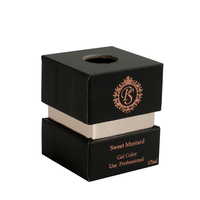 Boîte de vernis à ongles en gel carrée noir et or rose avec trou supérieur, design personnalisé, emballage de beauté haut de gamme