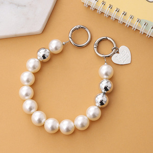 Nuevo Cordón de Mano con Cuentas de Perlas Acrílicas para Teléfono Móvil, DIY, con Colgante de Corazón para Bolsos, Regalo para Mujer - Product Image 3