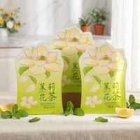 Sachet d'emballage de thé refermable à fermeture éclair, découpé sur mesure, avec logo personnalisé, pour tisanes et fleurs séchées, vente en gros