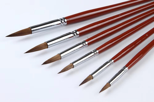 Set di <span class=keywords><strong>Pennelli</strong></span> <span class=keywords><strong>per</strong></span> Artisti Fontainebleau in Pelo di Martora con Manico Lungo Rosso <span class=keywords><strong>per</strong></span> Pittura ad <span class=keywords><strong>Acquerello</strong></span> - Product Image 4