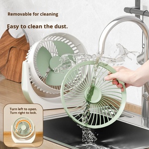 Nuevo Ventilador Eléctrico de Escritorio con Rotación de 360 Grados, Ventilador Portátil Eléctrico Silencioso de 4 Velocidades Recargable de 1800 mAh para Montar en la Pared - Product Image 2