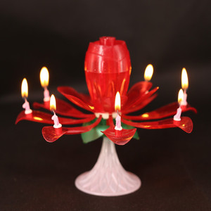 Creative Surprise Roses Bloom Chantant Joyeux <span class=keywords><strong>Anniversaire</strong></span> Musique <span class=keywords><strong>Chanson</strong></span> <span class=keywords><strong>Anniversaire</strong></span> Musique Bougie Gâteau Décoration - Product Image 5