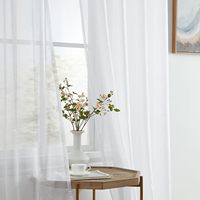 Rideaux transparents blancs 84 pouces de long 2 ensembles de panneaux à œillets Top Voile Sheer Panel rideaux rideaux pour salon/chambre