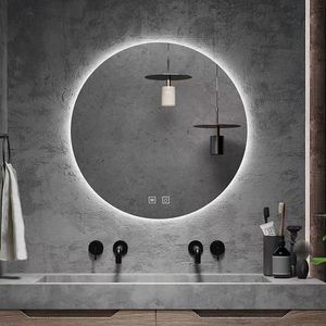 Miroir LED rond suspendu au mur dans la chambre à coucher de la salle de bain - Product Image 6