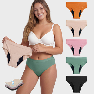 Culottes menstruelles absorbantes en coton <span class=keywords><strong>de</strong></span> bambou, anti-fuites, personnalisées OEM, sans PFAS, pour le cyclisme, pour les règles mensuelles - Product Image 5