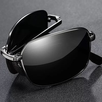 Lunettes de soleil pliantes unisexes en métal UV400, monture noire, protection solaire tendance, protection contre les radiations
