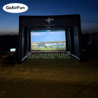 Enceinte de simulateur de golf gonflable professionnelle de haute qualité avec support de projecteur et écran double couche haut de gamme