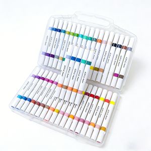 Marqueur de peinture acrylique à double pointe de haute qualité OEM, 48 couleurs, encre à base d'eau, ensemble de stylos pour papier, toile, bois, <span class=keywords><strong>pierre</strong></span> - Product Image 2
